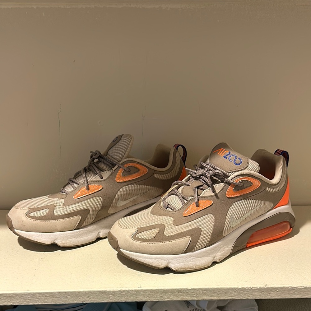 Nike Air Max 200 Sneakers in Tan and Orange
